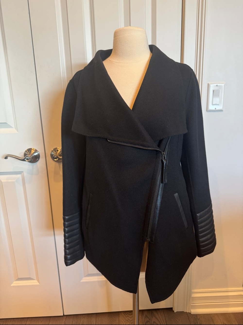 Mackage Black Asymmetrical Zip Coat
